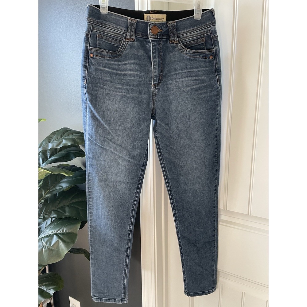 Democracy Ab Technology Jeans Medium Wash Blue Denim 5-Pocket Stretch Size 6